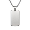 Brushed Stainless Steel Dog Tag Pendant Necklace | Jeanni Kabhon