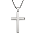 Brushed Stainless Steel Cross Pendant Necklace | Jeanni Kabhon