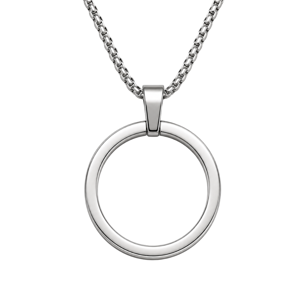 Stainless Steel Circle Pendant Necklace | Jeanni Kabhon