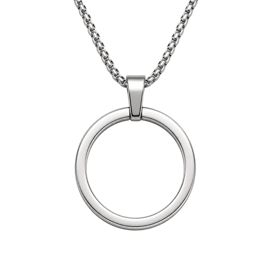 Stainless Steel Circle Pendant Necklace | Jeanni Kabhon