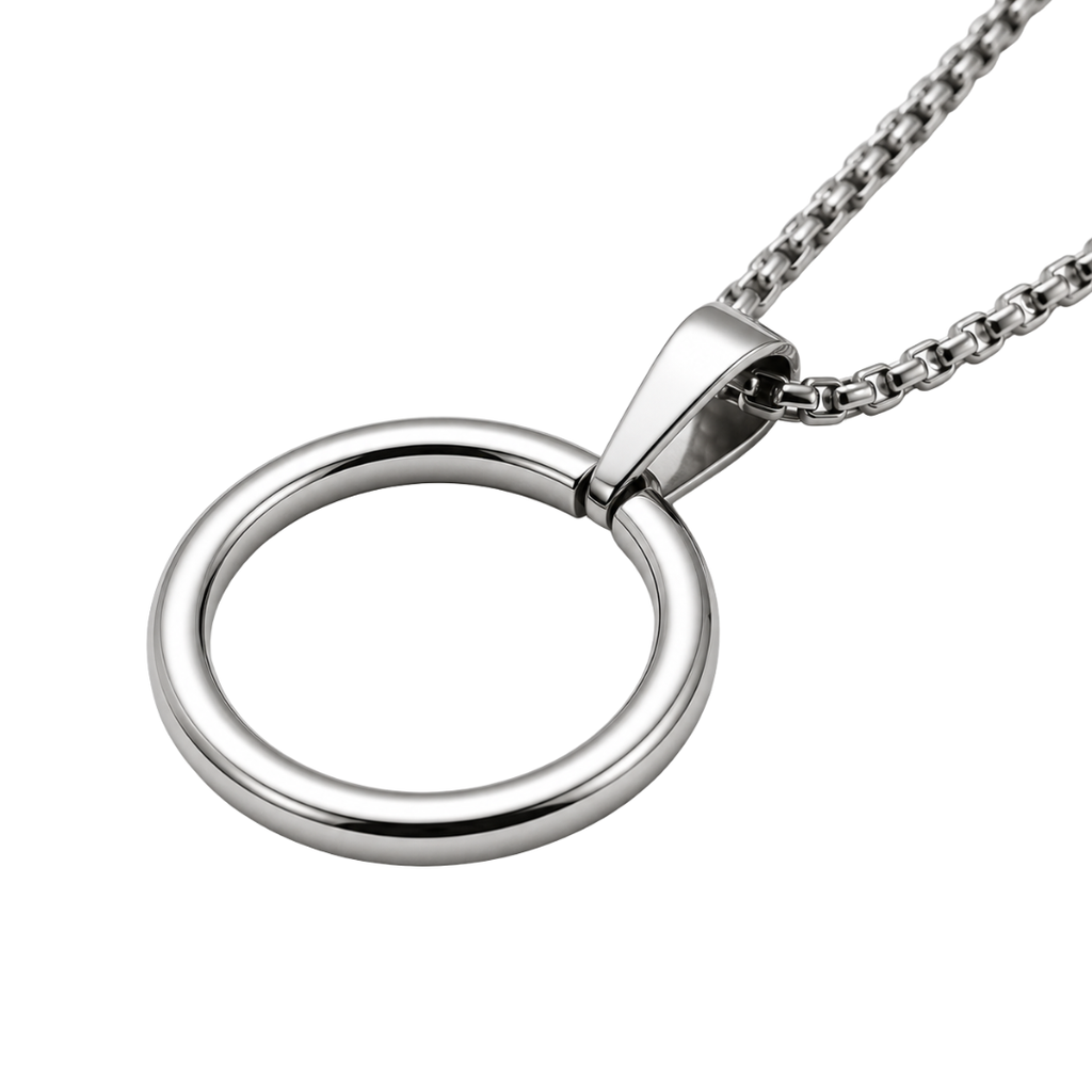 Stainless Steel Circle Pendant Necklace | Jeanni Kabhon