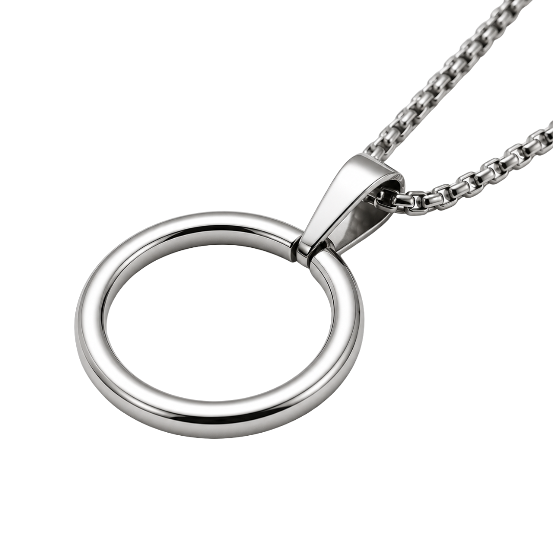 Stainless Steel Circle Pendant Necklace | Jeanni Kabhon
