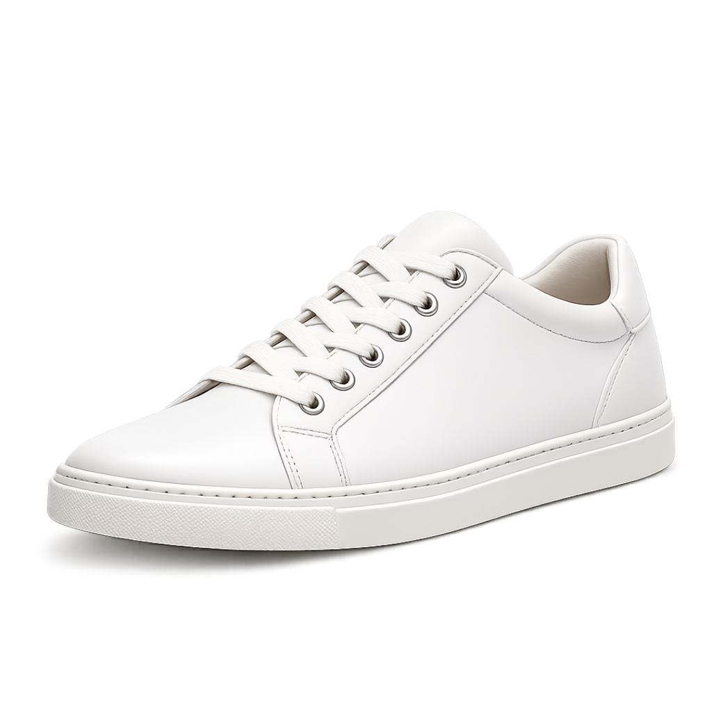 Premium White Leather Smart Trainers | Jeanni Kabhon
