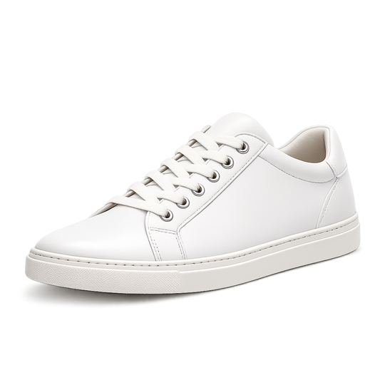 Premium White Leather Smart Trainers | Jeanni Kabhon