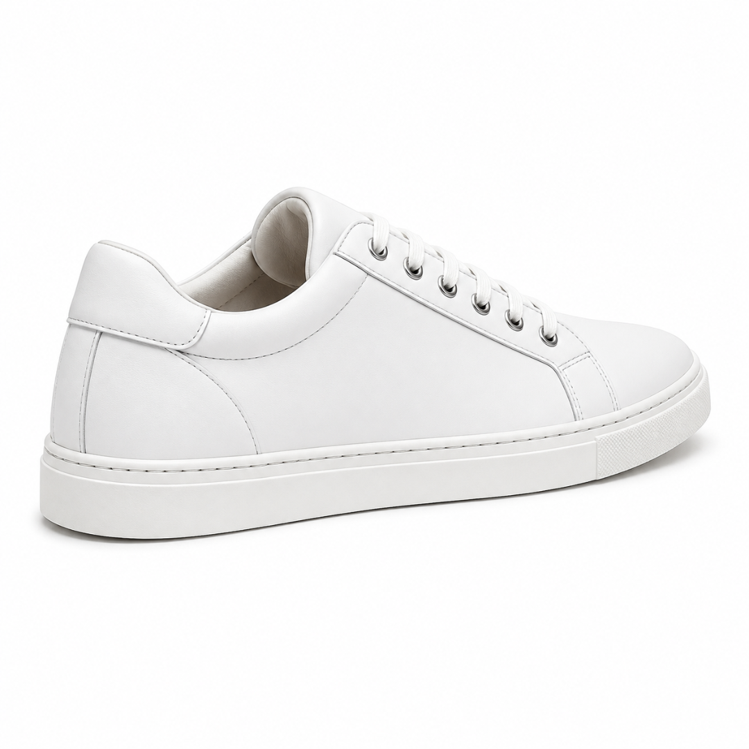 Premium White Leather Smart Trainers | Jeanni Kabhon