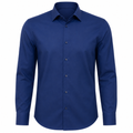 Tailored Navy Blue Cotton Dress Shirt | Jeanni Kabhon