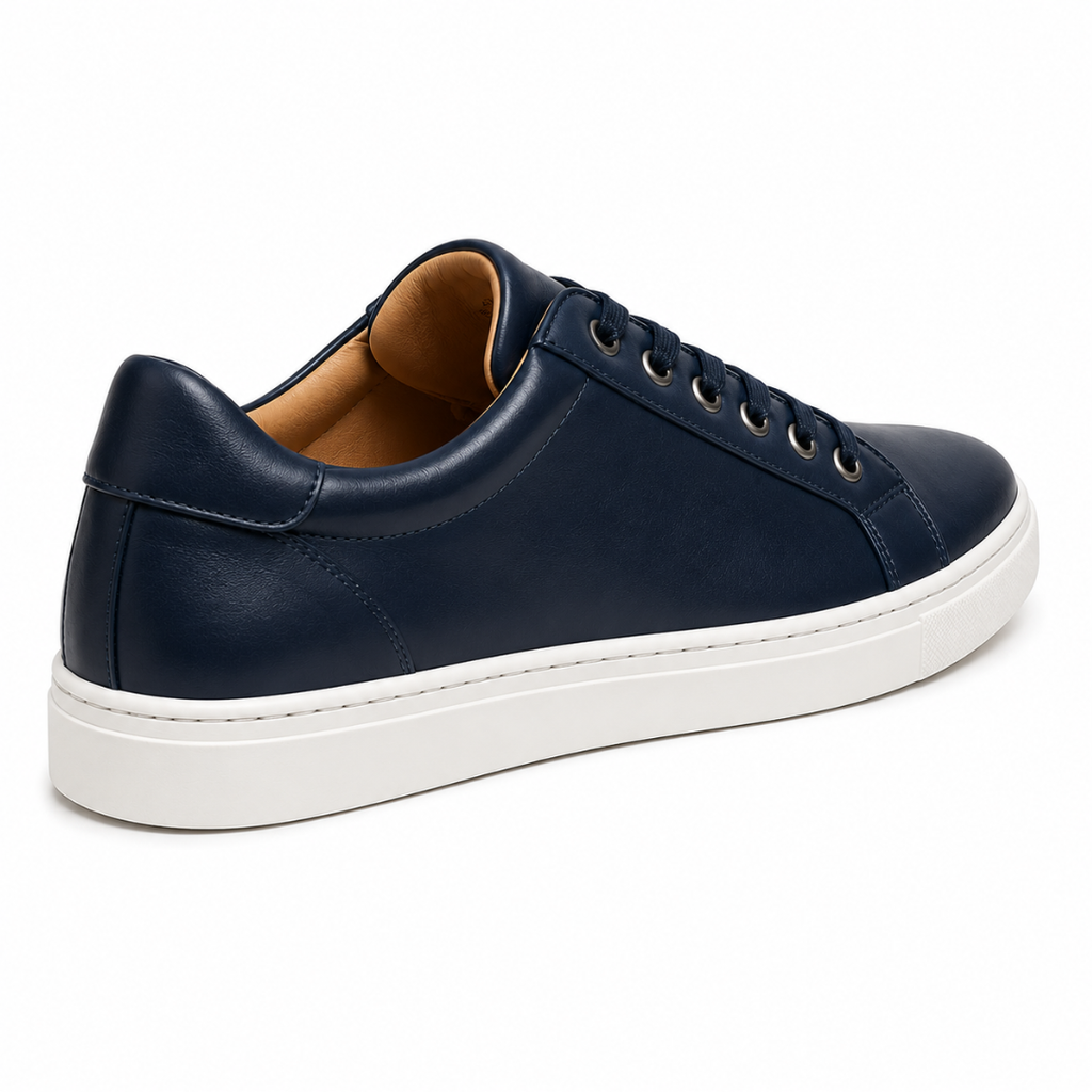Premium Navy Leather Smart Trainers | Jeanni Kabhon