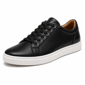 Premium Black Leather Smart Trainers | Jeanni Kabhon