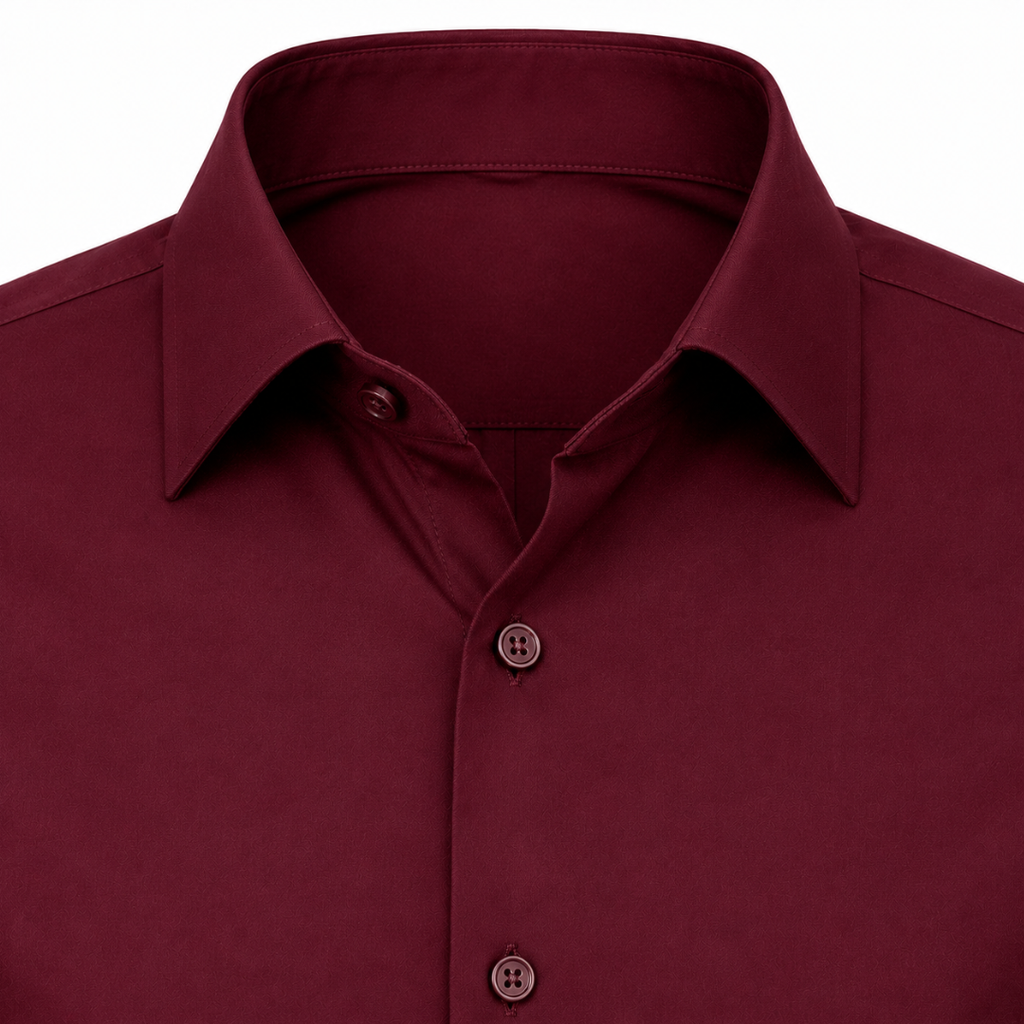 Tailored Burgundy Cotton Dress Shirt | Jeanni Kabhon